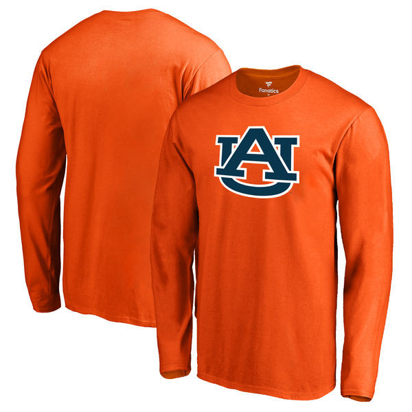 Men's Auburn Tigers Orange Navy Logo College Hot Printing Football T-Shirts